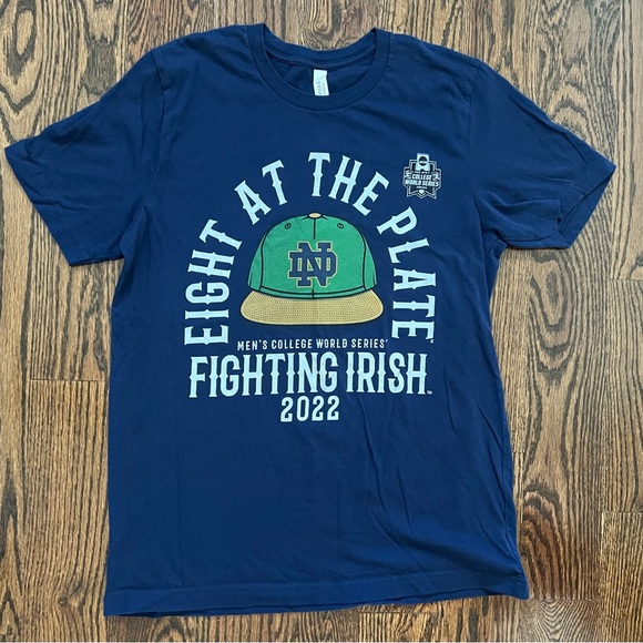 NWOT  Notre Dame Fighting Irish Baseball NCAA 2022 World Series Shirt Large - Picture 3 of 8